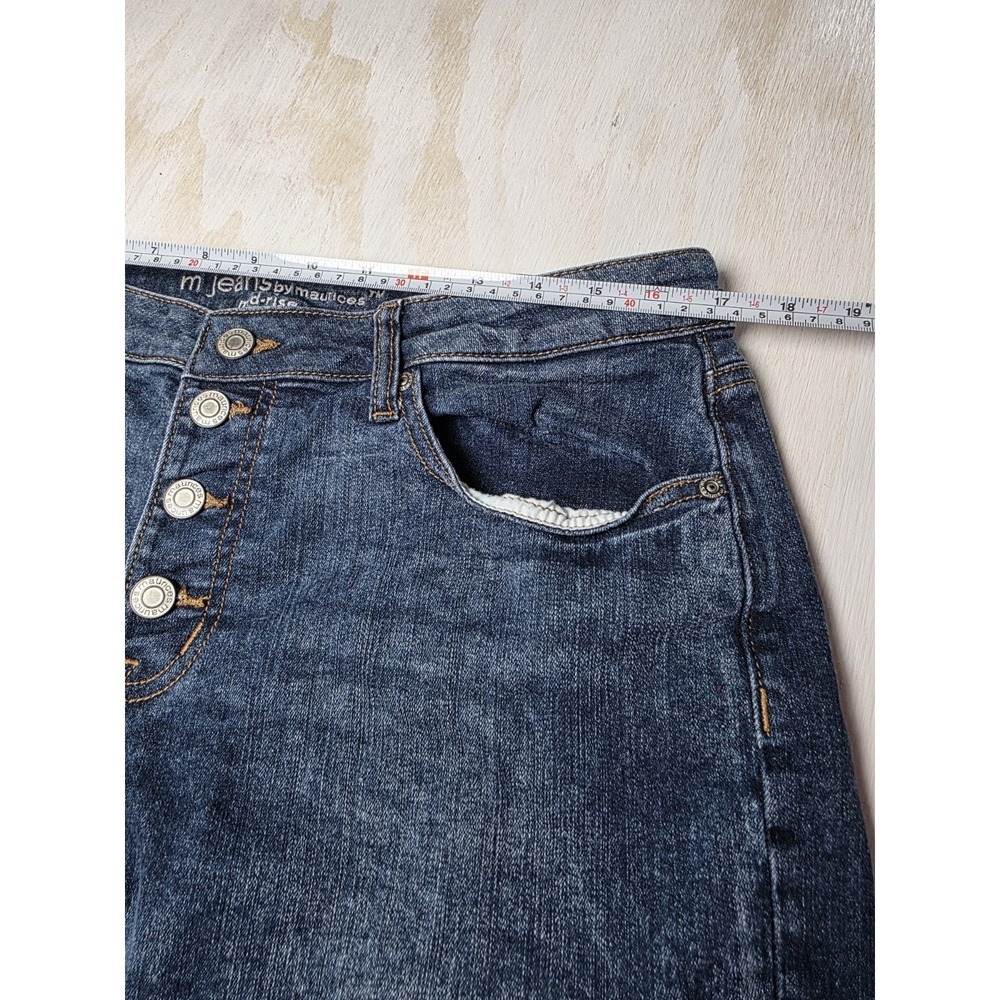 M Jeans By Maurices Women's Size 14 Jean Shorts High Rise Cut Off Button Fly - Picture 4 of 7